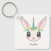 Custom Unicorn Cute Pink Girls Sleutelhanger (Voorkant)