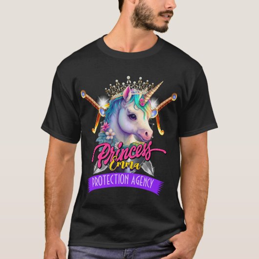 Custom Unicorn Princess Protection Agency Father T-shirt (Voorkant)