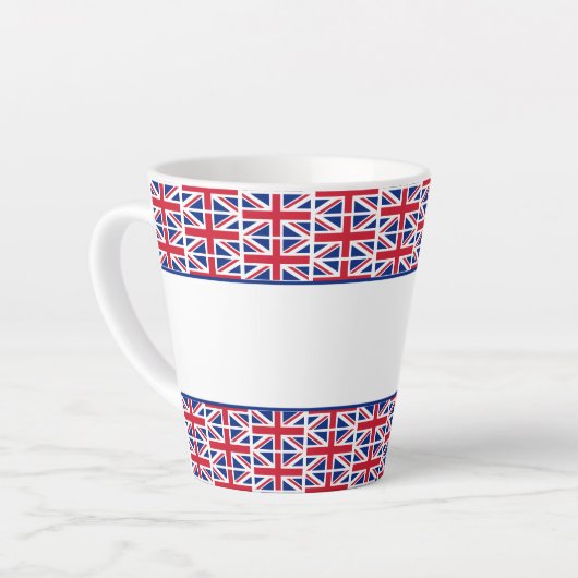 Custom Union Jack Hotel Latte Mok (Linkerhoek)