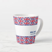 Custom Union Jack Hotel Latte Mok (Rechterhoek)