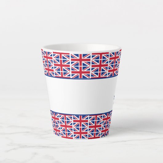 Custom Union Jack Hotel Latte Mok (Voorkant)