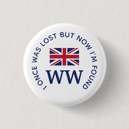 Custom Union Jack MONOGRAM Ronde Button 3,2 Cm