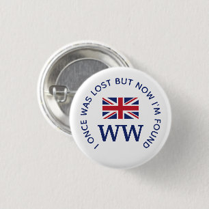 Custom Union Jack MONOGRAM Ronde Button 3,2 Cm