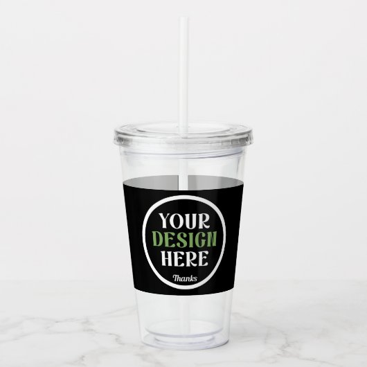 custom, unique, sleek & minimalist acryl drinkbeker (Voorkant)