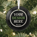 custom, unique, sleek & minimalist glas ornament<br><div class="desc">This design is accessible to all. Feel free to customize the logo,  images,  text,  and colors according to your preferences. Thank you very much.</div>