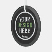 custom, unique, sleek & minimalist glas ornament (Voorkant links)