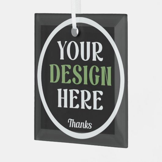 custom, unique, sleek & minimalist glas ornament (Voorkant links)