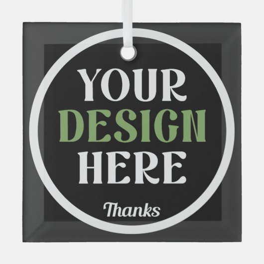 custom, unique, sleek & minimalist glas ornament (Voorkant)