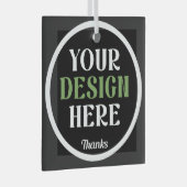 custom, unique, sleek & minimalist glas ornament (Voorkant Rechts)