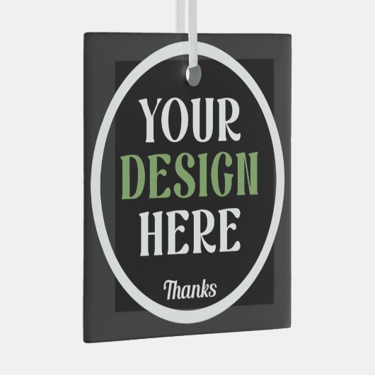 custom, unique, sleek & minimalist glas ornament (Voorkant Rechts)