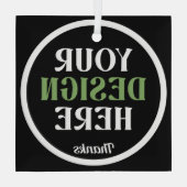 custom, unique, sleek & minimalist glas ornament (Achterkant)