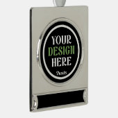 custom, unique, sleek & minimalist hershey®'s kiss verzilverd banner ornament (Rechts)