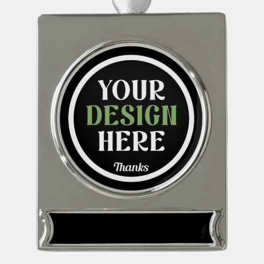 custom, unique, sleek & minimalist hershey®'s kiss verzilverd banner ornament (Voorkant)