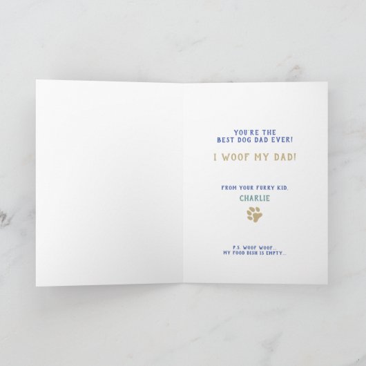 Custom Unisex Dog Photo Vaderdag Card - fdudgb Kaart (Binnen)