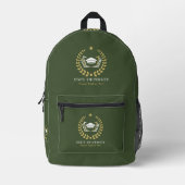 Custom University Logo Militaire groene achtergron Bedrukte Rugzak (Voorkant)