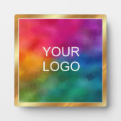 Custom Upload Business Logo Glamour Gold Easel Fotoplaat (Voorkant)