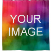 Custom Upload Photo Afbeelding Tekst toevoegen Cre Douchegordijn (Voorkant)