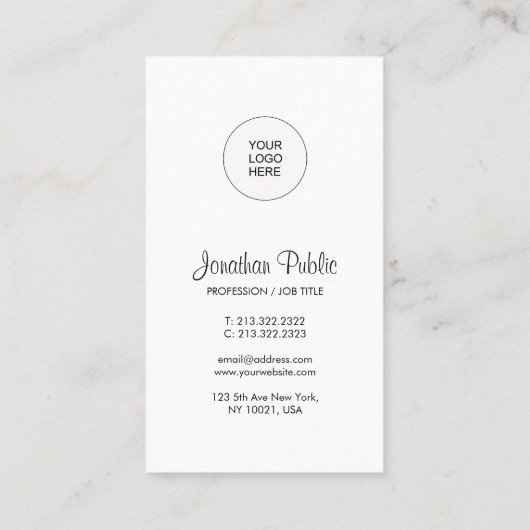 Custom Upload uw bedrijf Logo hier Sjabloon Visitekaartje (Achterkant)