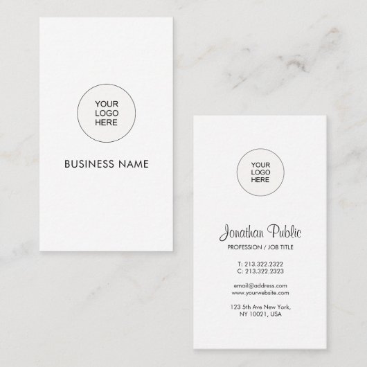 Custom Upload uw bedrijf Logo hier Sjabloon Visitekaartje (Voorkant / Achterkant)