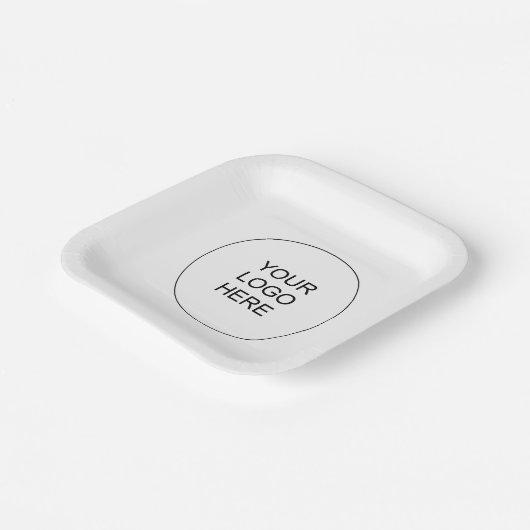 Custom Upload uw bedrijf zakelijke Logo tekst Papieren Bordje (Gebogen)