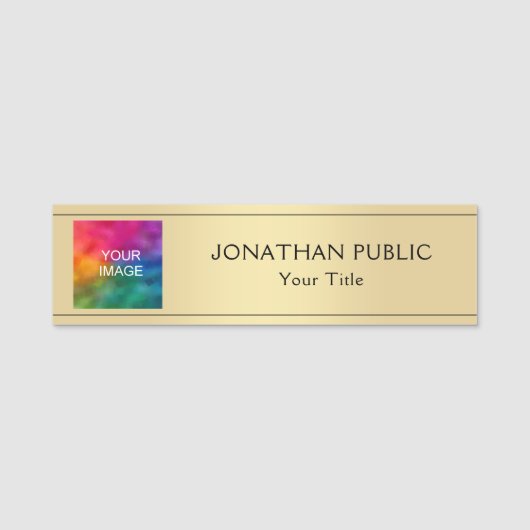 Custom Upload uw foto of Logo hier Sjabloon Naamplaatje (Voorkant)