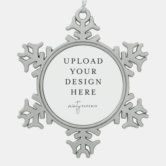 Custom Upload Your Photo Tin Sneeuwvlok Ornament (Voorkant)