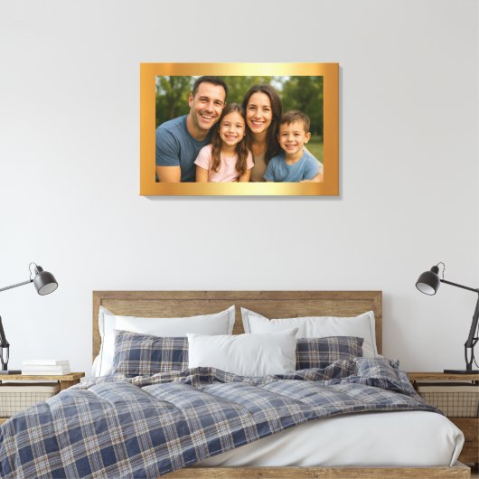 Custom Upload Your Photo to Blank Gold Background Canvas Afdruk (Insitu (Slaapkamer))