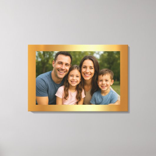 Custom Upload Your Photo to Blank Gold Background Canvas Afdruk (Voorkant)