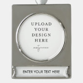 Custom Upload your Photo Verzilverd Banner Ornament (Voorkant)