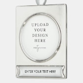 Custom Upload your Photo Verzilverd Banner Ornament (Links)