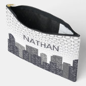Custom Urban Cityscape Shades of Grey Personalised Etui (Open)