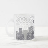 Custom Urban Cityscape Shades of Grey Personalised Matglas Koffiemok (Links)
