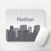 Custom Urban Cityscape Shades of Grey Personalised Muismat (Met muis)