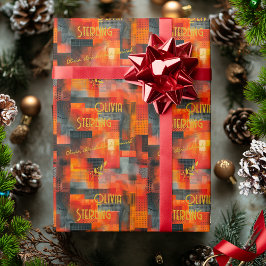 Custom Urban-Inspired Gift Wrap met warme tinten Cadeaupapier