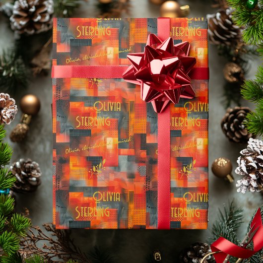 Custom Urban-Inspired Gift Wrap met warme tinten Cadeaupapier