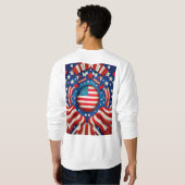 Custom USA Flag Hoodie met Logo voor Mannen & Vrou Trui (Achterkant volledig)