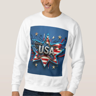 Custom USA Flag Hoodie met Logo voor Mannen & Vrou Trui