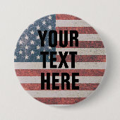 CUSTOM USA FLAG PATRIOTTISCHE GROTE BUTTON (Voorkant)