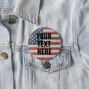 CUSTOM USA FLAG PATRIOTTISCHE GROTE BUTTON