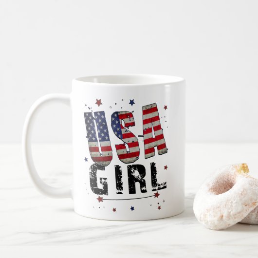 Custom USA Girl Koffiemok (Met donut)