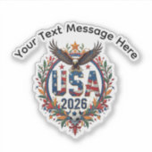 Custom USA National Soccer Bald Eagle Logo Sticker (Voorkant)