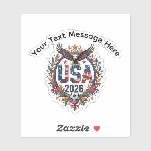 Custom USA National Soccer Bald Eagle Logo Sticker (Vel)