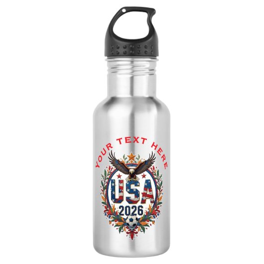 Custom USA National Soccer Team Bald Eagle Logo Waterfles (Voorkant)