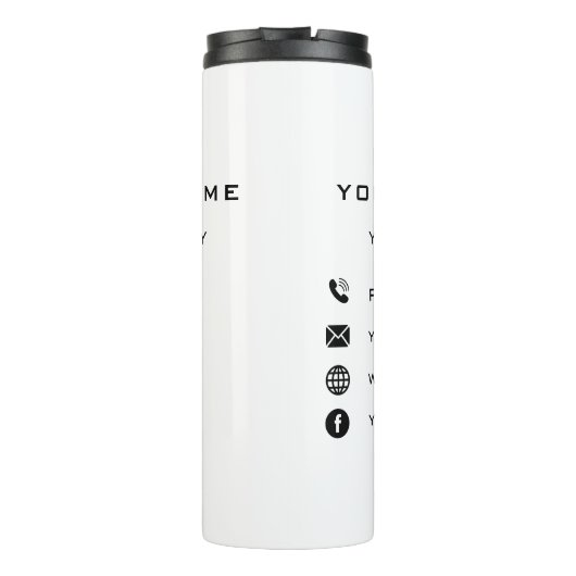 Custom Uw Bedrijf Info Business Thermische Tumbler Thermosbeker (Achterkant)