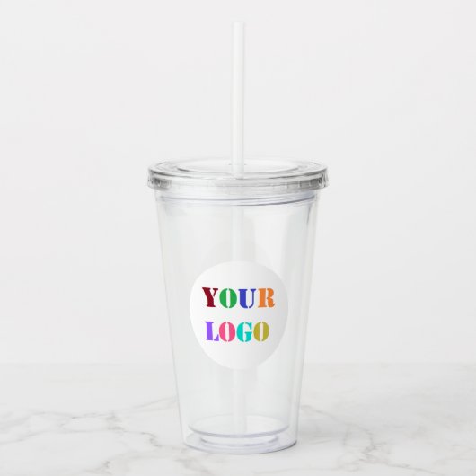 Custom Uw Bedrijf Logo Acryl Tumbler Acryl Drinkbeker (Voorkant)