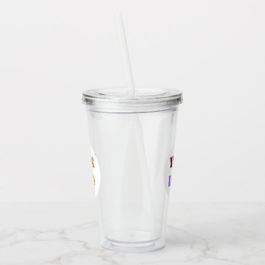 Custom Uw Bedrijf Logo Acryl Tumbler Acryl Drinkbeker (Links)