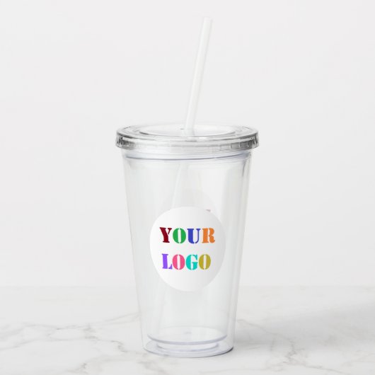 Custom Uw Bedrijf Logo Acryl Tumbler Acryl Drinkbeker (Achterkant)