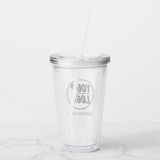 Custom Uw bedrijf Logo | Elegant Acryl Drinkbeker (Achterkant)