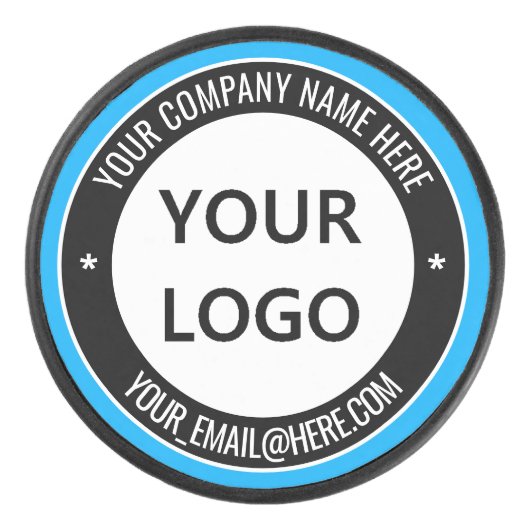 Custom Uw Bedrijf Logo en Tekst Hockey Puck (Voorkant)