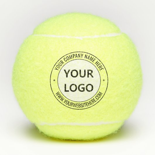 Custom Uw Bedrijf Logo en Tekst Tennisballen (Voorkant)